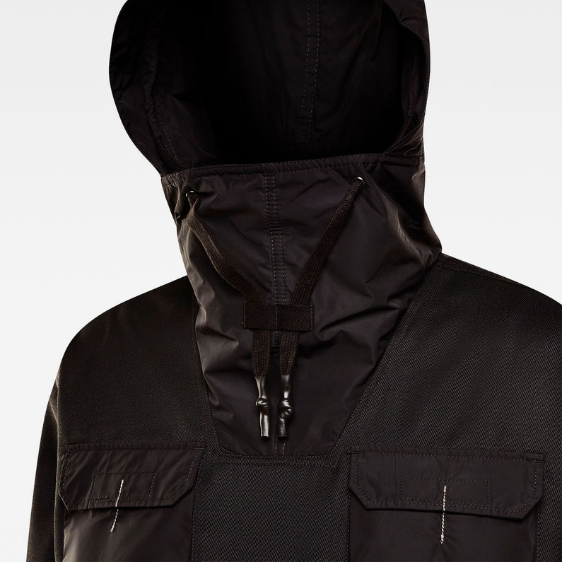 G-STAR® E Hooded Overshirt Black detail shot