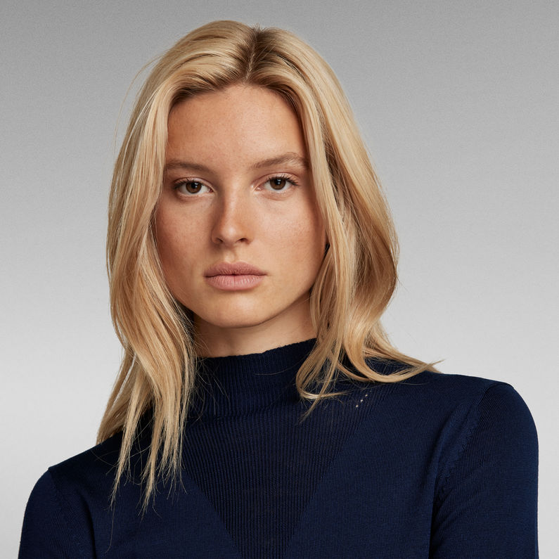 G-STAR® Mock Knitted Pullover Dunkelblau