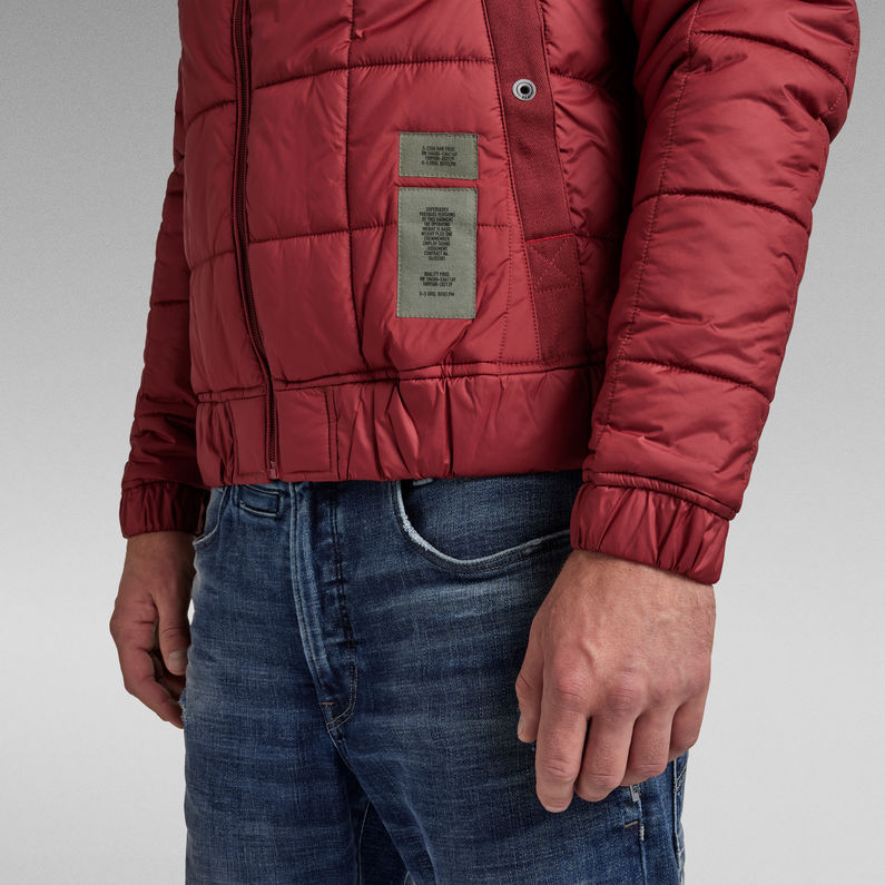 G-STAR® Meefic Square Quilted Hooded Jacke Rot