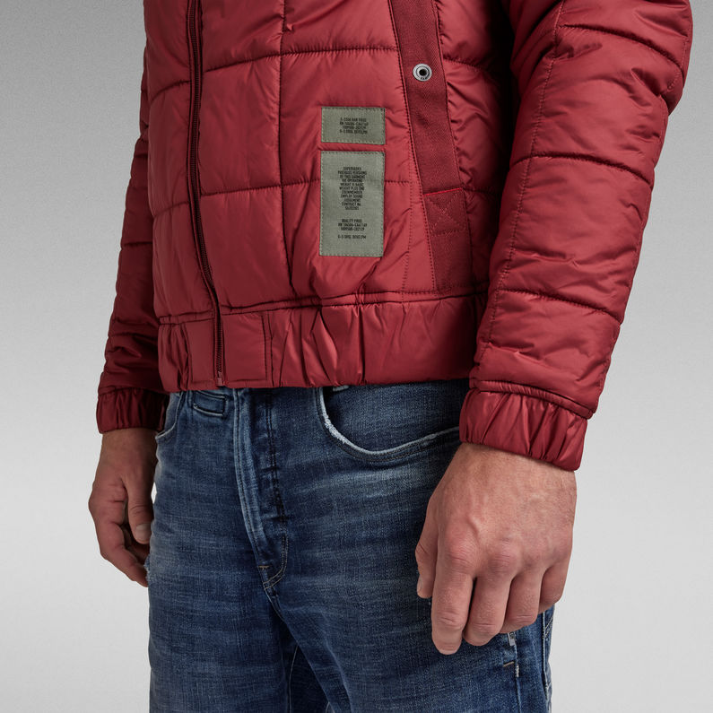 G-Star RAW® Meefic Square Quilted Hooded Jacket レッド