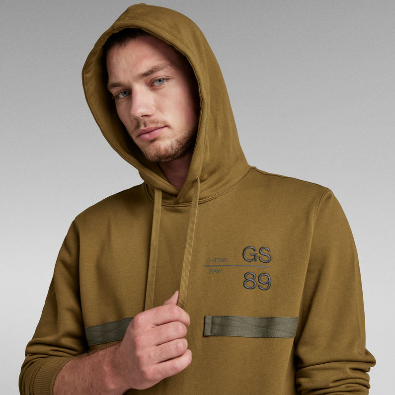 G-STAR® Back Tape Hooded Sweater Green