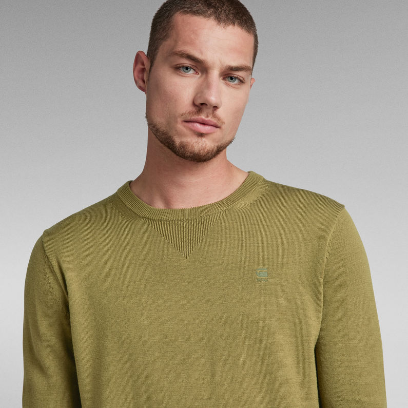 Premium Basic Knitted Sweater | Green | G-Star RAW® NL