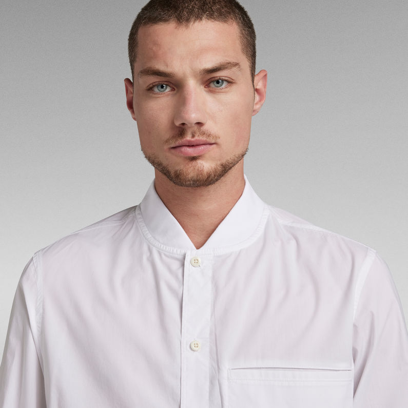 Bomber collar regular shirt l\s | White | G-Star RAW® US