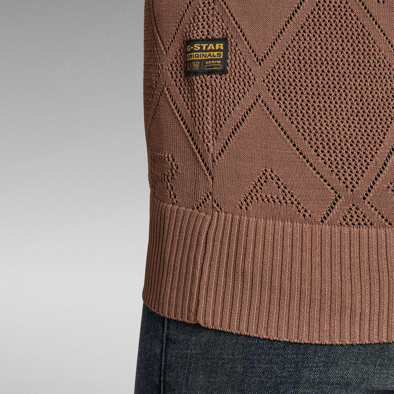 G-Star RAW® Pointelle Knitted Sweater Brown
