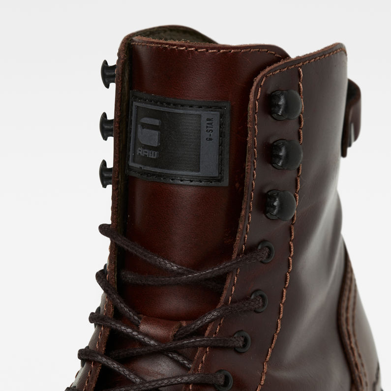 G-Star RAW® Bottines Roofer IV Mid Leather Rouge detail