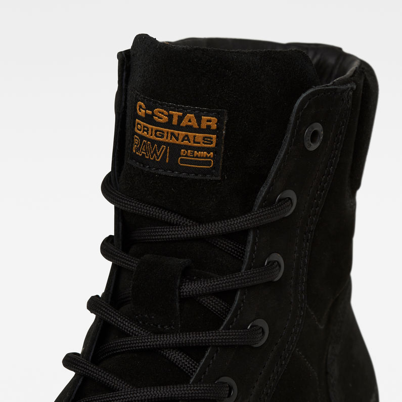 G-STAR® Noxer High Nubuck Stiefel Schwarz detail