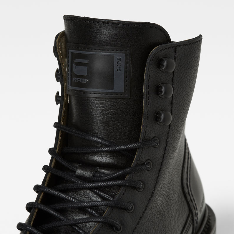 G-Star RAW® Roofer IV Mid Leather Boots Black detail
