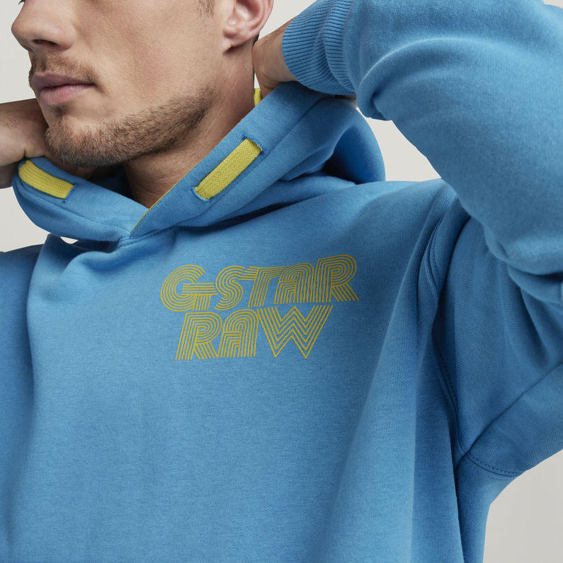 G-Star RAW® Unisex Disco Chest Hoodie ミディアムブルー
