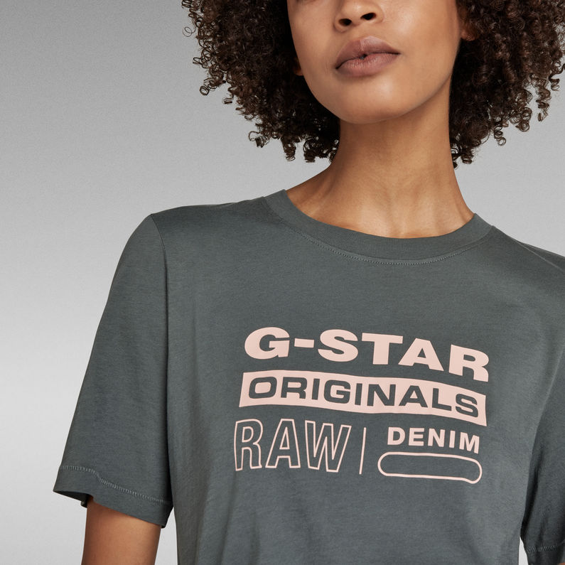 G-Star RAW® Originals Label Regular Fit Tee Grey