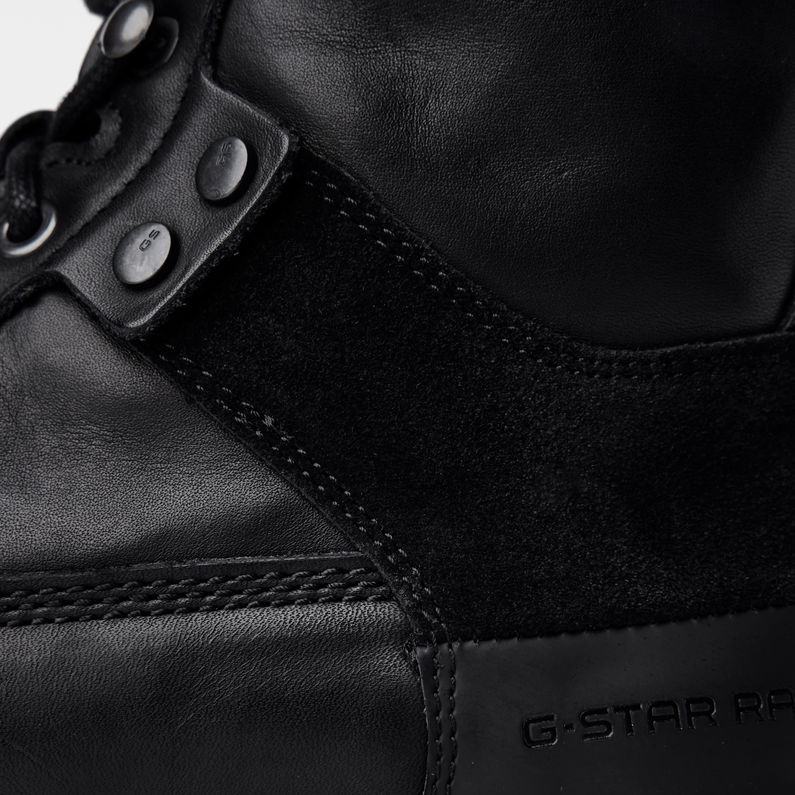 G-Star RAW® Patton VI Mid Suede Boots Black fabric shot