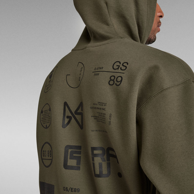 G-STAR® Sweat à capuche Multi Logo Back Vert
