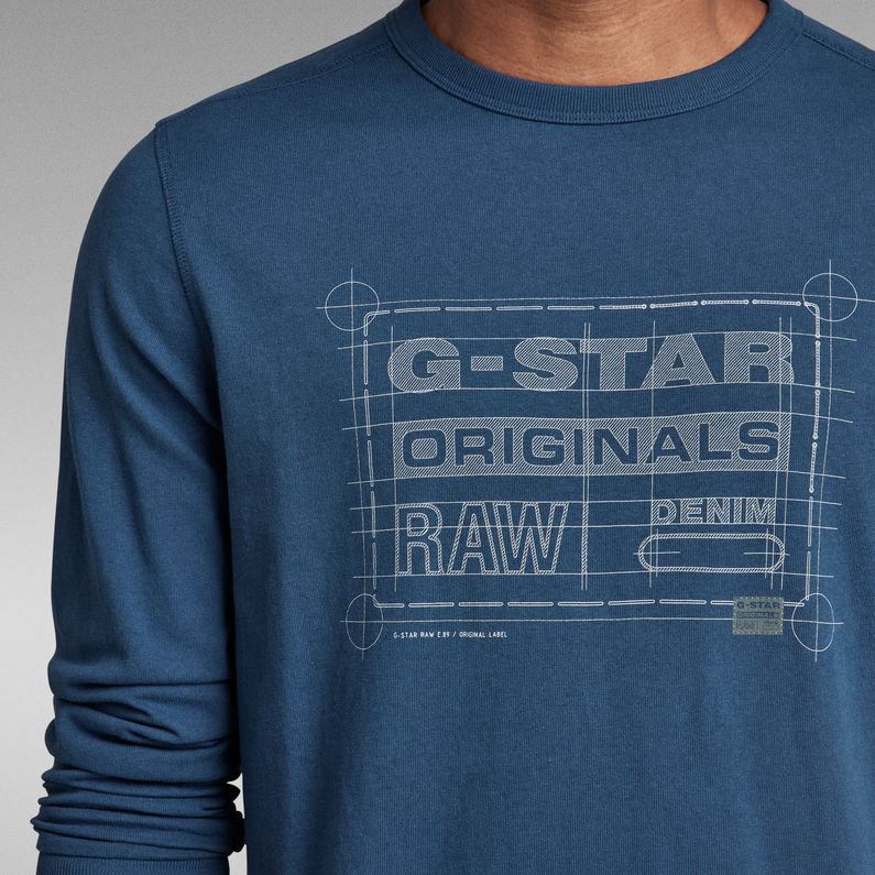 G-Star RAW® Originals Blueprint T-Shirt Donkerblauw