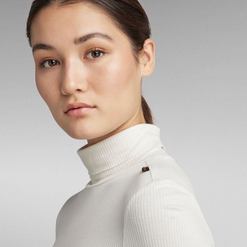 G-STAR® Col Top Slim Rib Wit