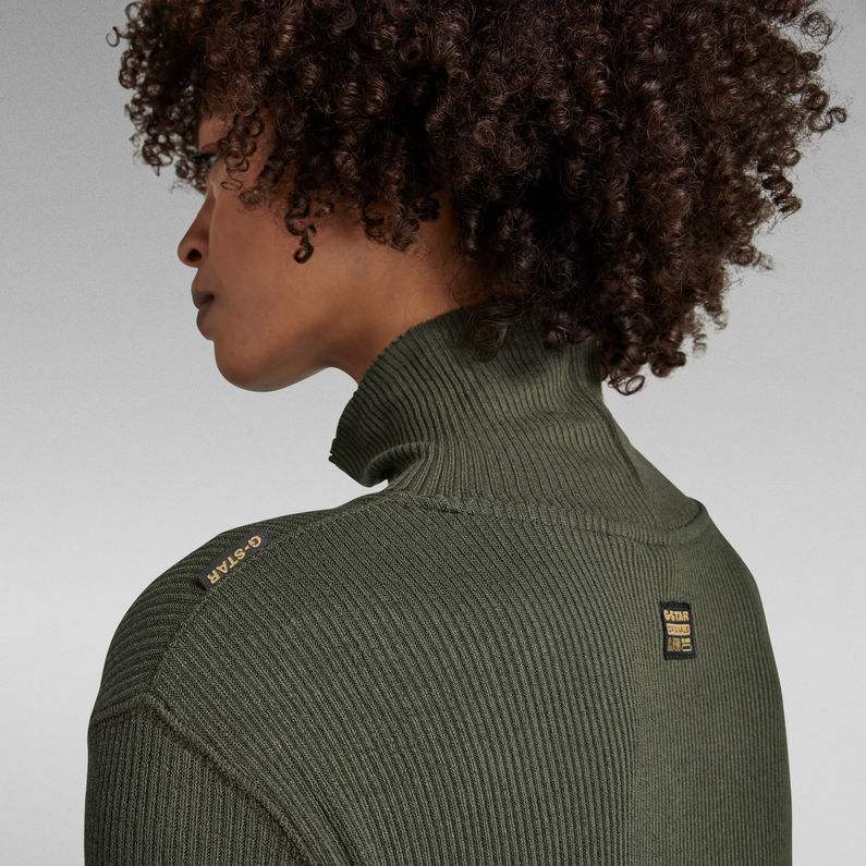 G-STAR® Jurk Rib Mock Slim Groen