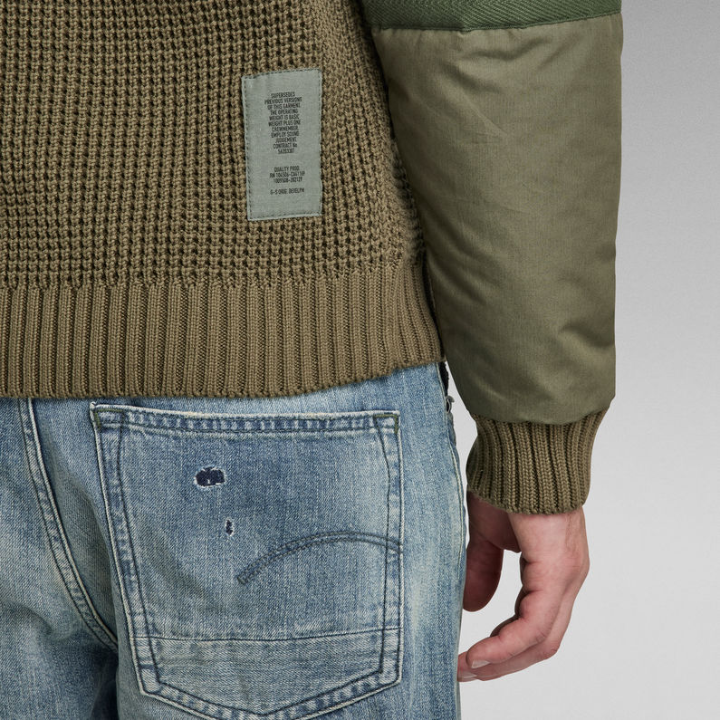 G-Star RAW® Pull Woven Mix Knitted Vert