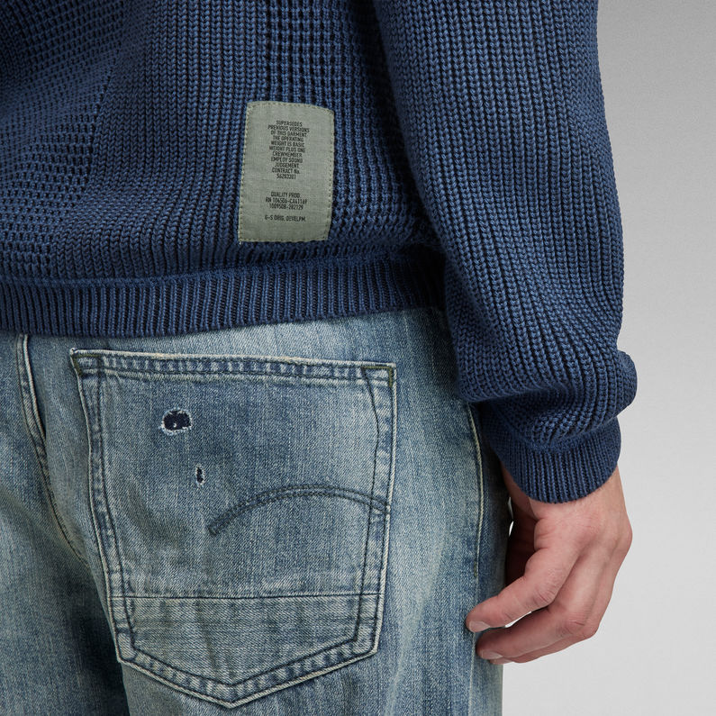 G-STAR® GS Structured Half Zip Knitted Sweater Dark blue