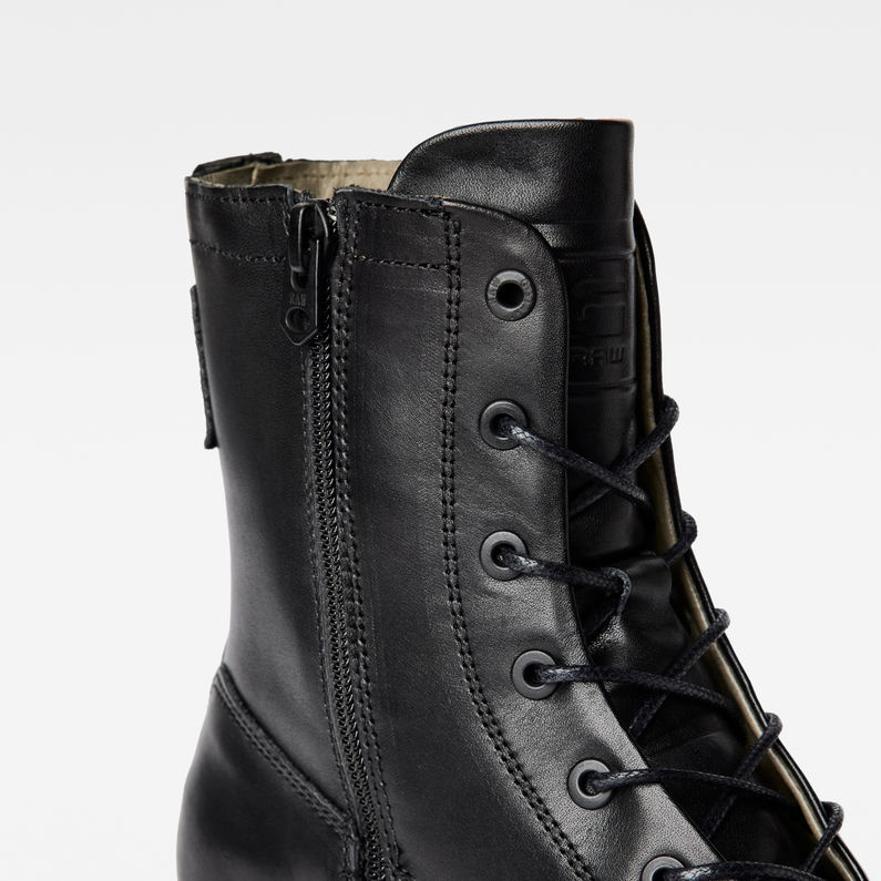 G-STAR® Kafey High Lace Leather Boots Black detail