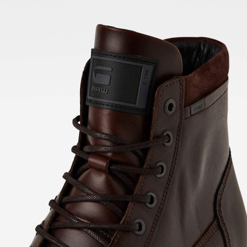 G-STAR® Bottines Cormac Mid Leather Rouge detail
