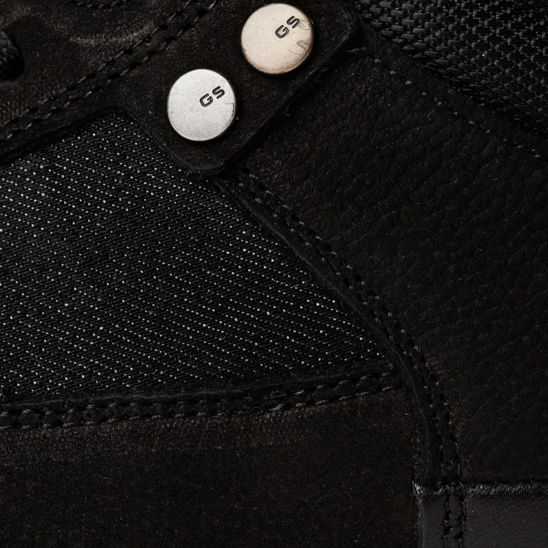 G-Star RAW® Ravond Mid Denim Sneakers Zwart fabric shot