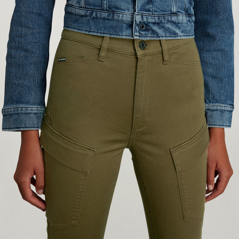 G-Star RAW® High G-Shape Skinny Cargobroek Groen