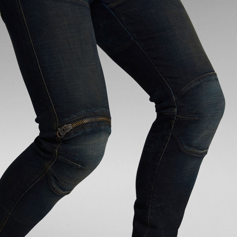 G-Star RAW® 5620 3D Zip Knee Skinny Jeans Donkerblauw