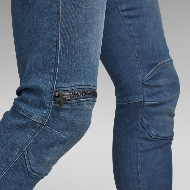 G-Star RAW® Jean 5620 3D Zip Knee Skinny Bleu foncé