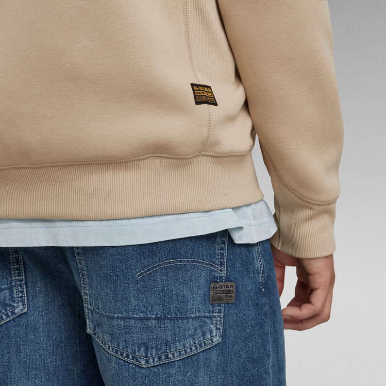 G-STAR® Premium Core Zip Through Hoodie Beige