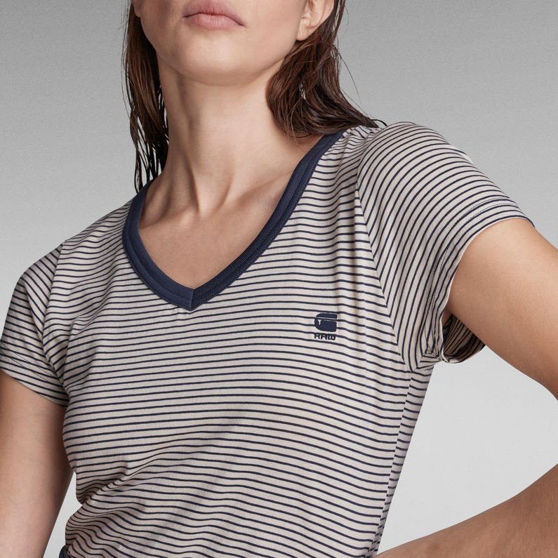 G-Star RAW® Eyben Stripe Slim V-Neck Top Mehrfarbig