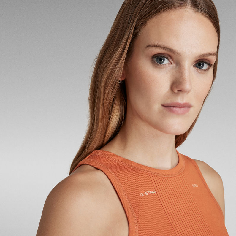 G-STAR® Engineered Rib Tank Dress Orange