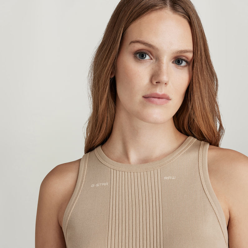 g-star-raw-engineered-rib-tank-dress-beige