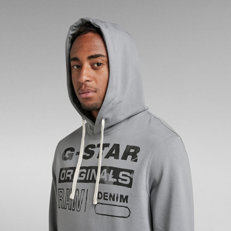 G-STAR® Originals Logo GR Hooded Sweater Grau