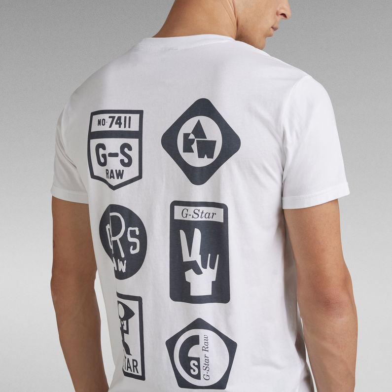 G-Star RAW® T-shirt Multi Shield Back Graphic Blanc