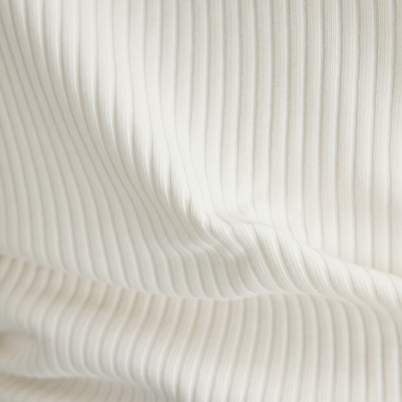 G-STAR® Boothals T-Shirt Slim Rib Wit