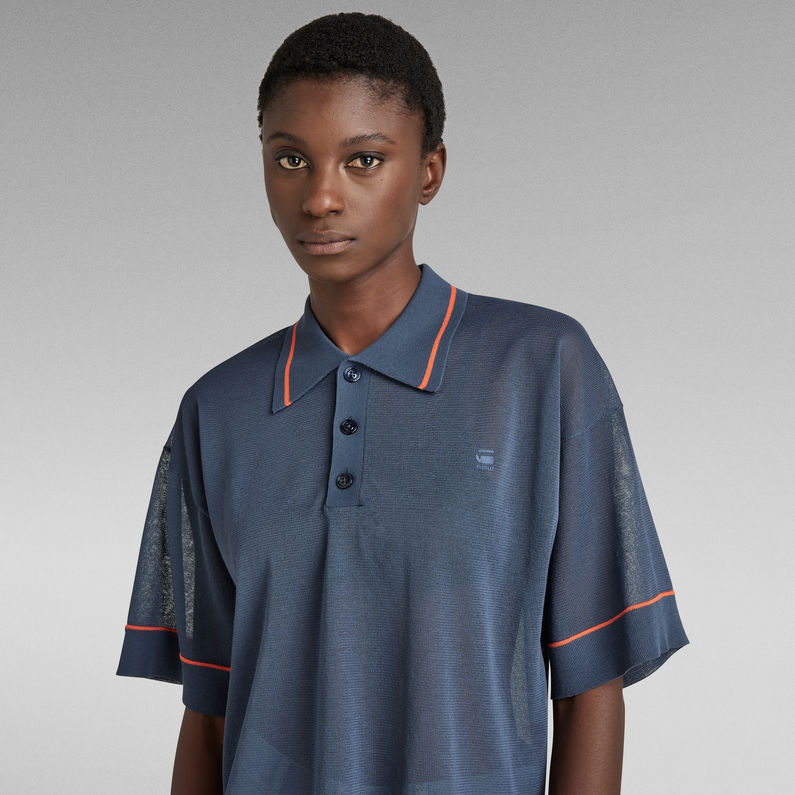 G-STAR® Oversized Knitted Polo Medium blue