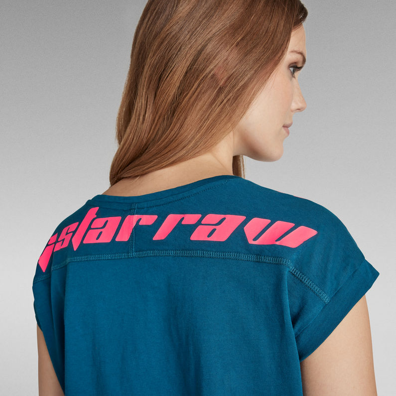 G-Star RAW® Sports Back Graphic Loose Top Mittelblau