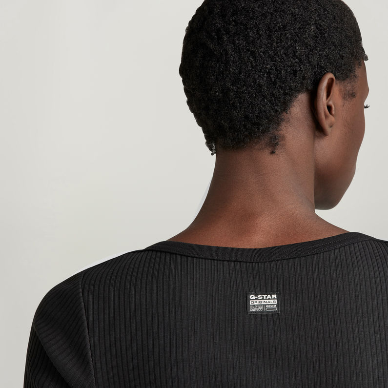 G-Star RAW® Slim Rib Boatneck Top Black