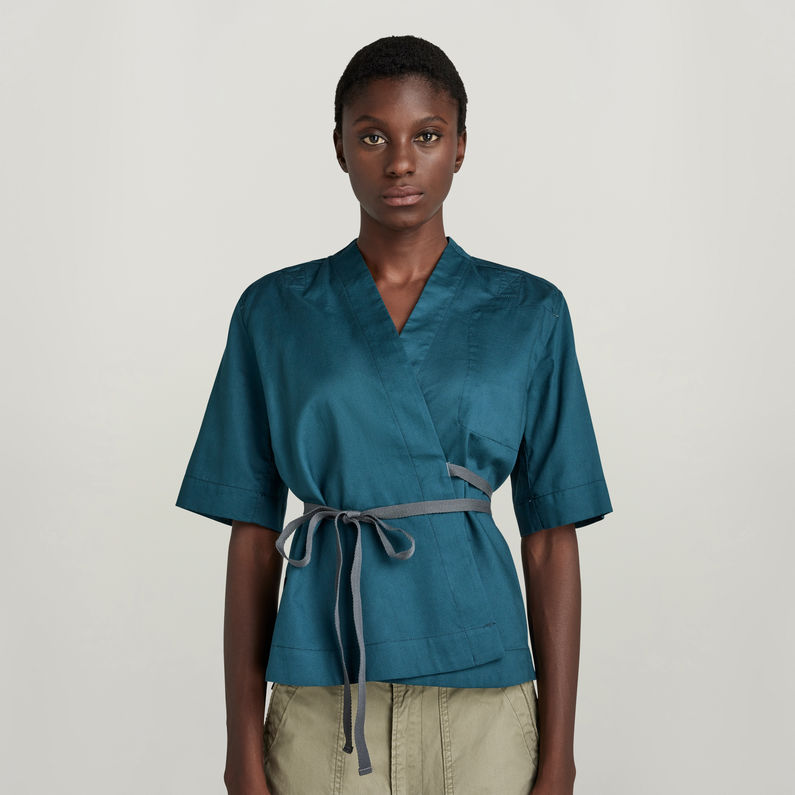 G-Star RAW® Wrap Top Mittelblau