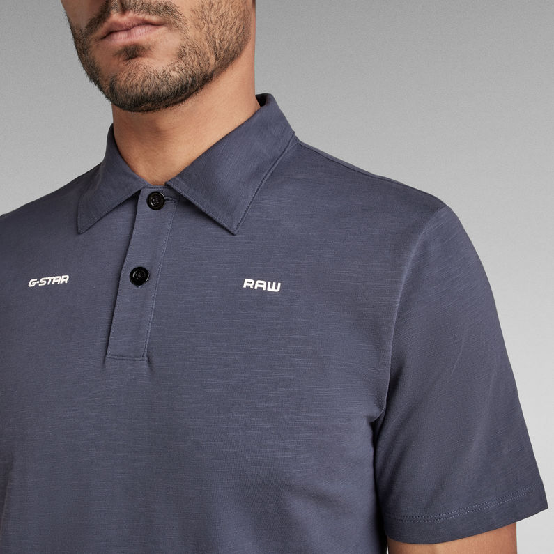 G-Star RAW® Polo Logo Slub Bleu moyen
