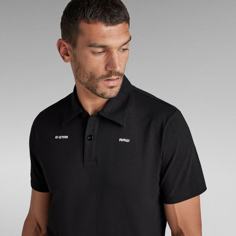 G-STAR® Logo Slub Polo Black