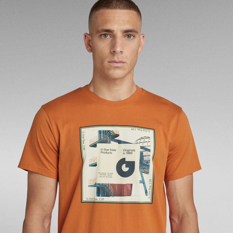G-Star RAW® Scarf Photoprint T-Shirt Orange