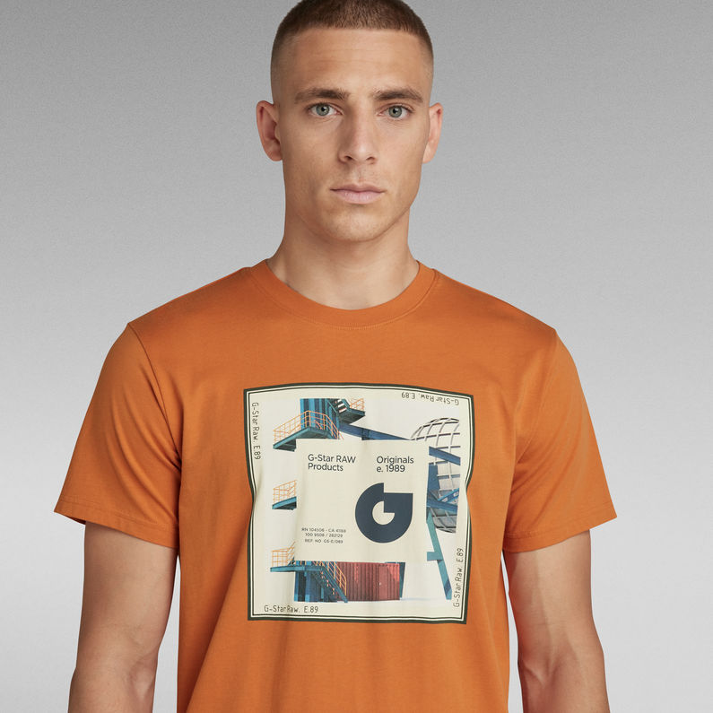 G-Star RAW® T-shirt Scarf Photoprint Orange