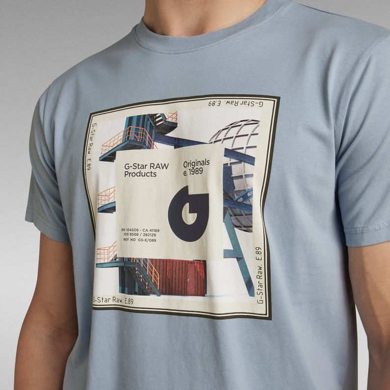 G-Star RAW® T-shirt Scarf Photoprint Bleu clair
