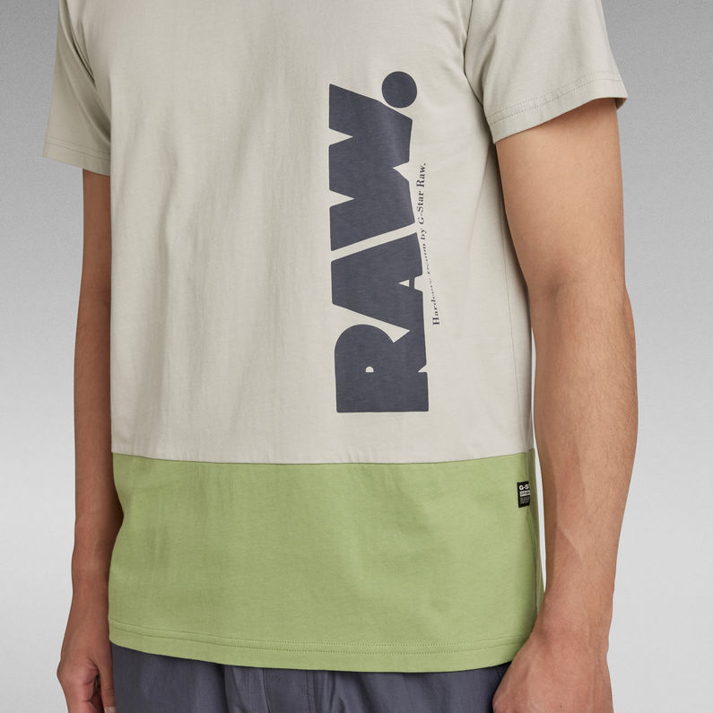 G-Star RAW® T-Shirt Color Block RAW. Grijs