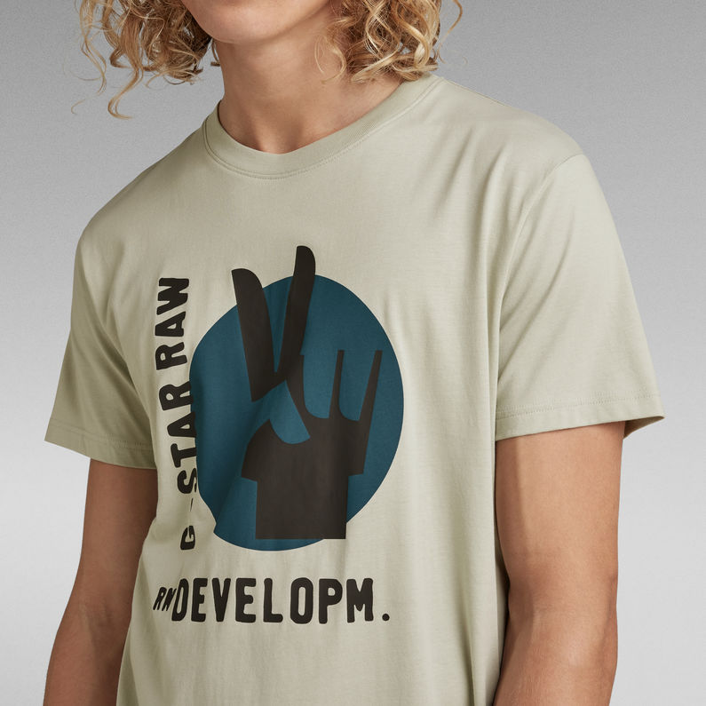 G-Star RAW® T-shirt Hand Graphic Gris