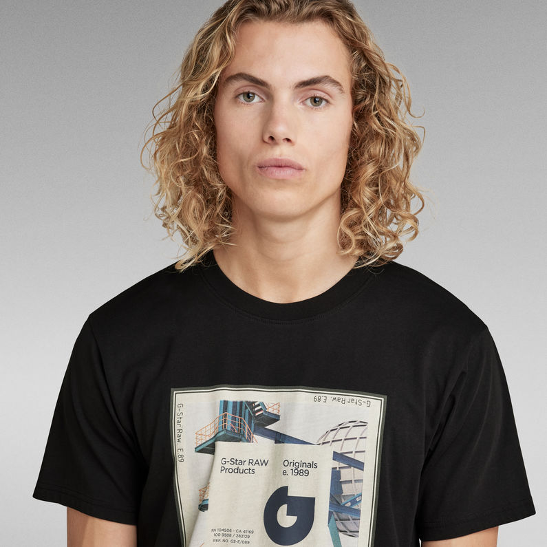 G-Star RAW® Scarf Photoprint T-Shirt Schwarz
