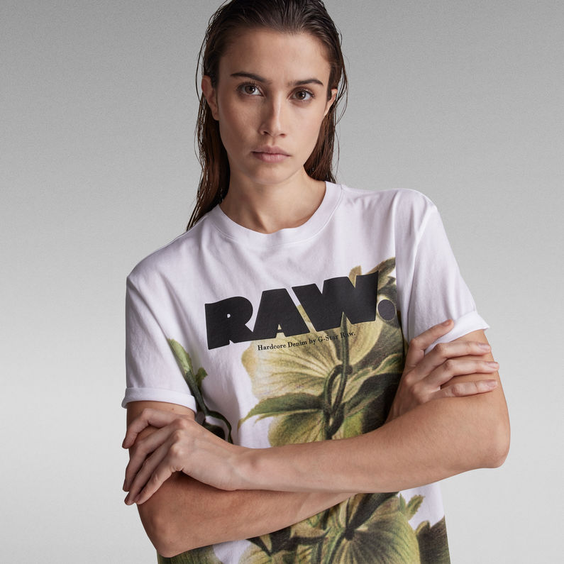 G-Star RAW® Lash Fem Flower Photo Graphic T-Shirt ホワイト