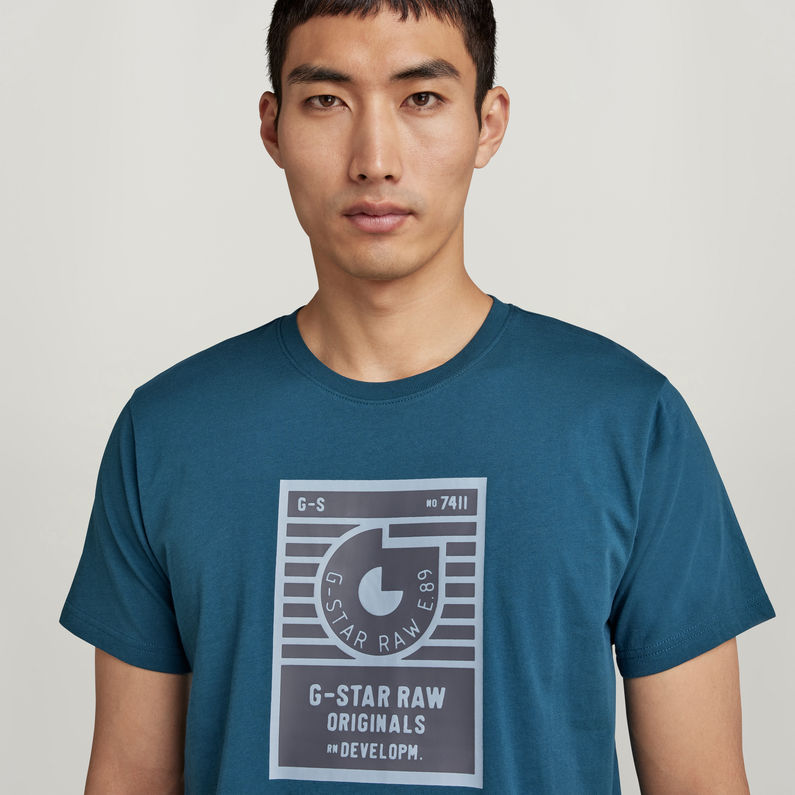 G-Star RAW® T-Shirt Boxed High Density Graphic Midden blauw