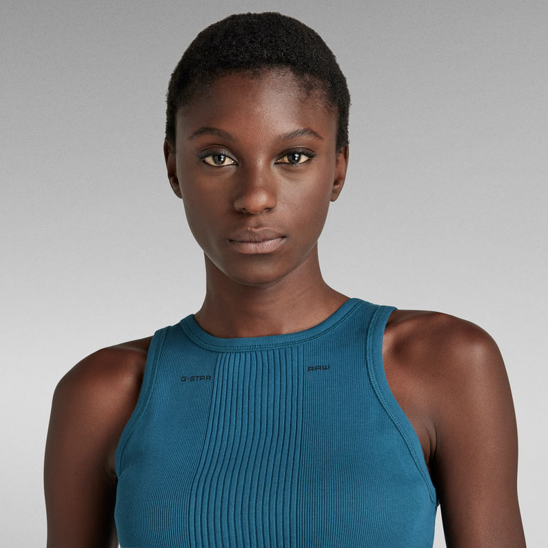 G-Star RAW® Engineered Rib Tanktop Mittelblau