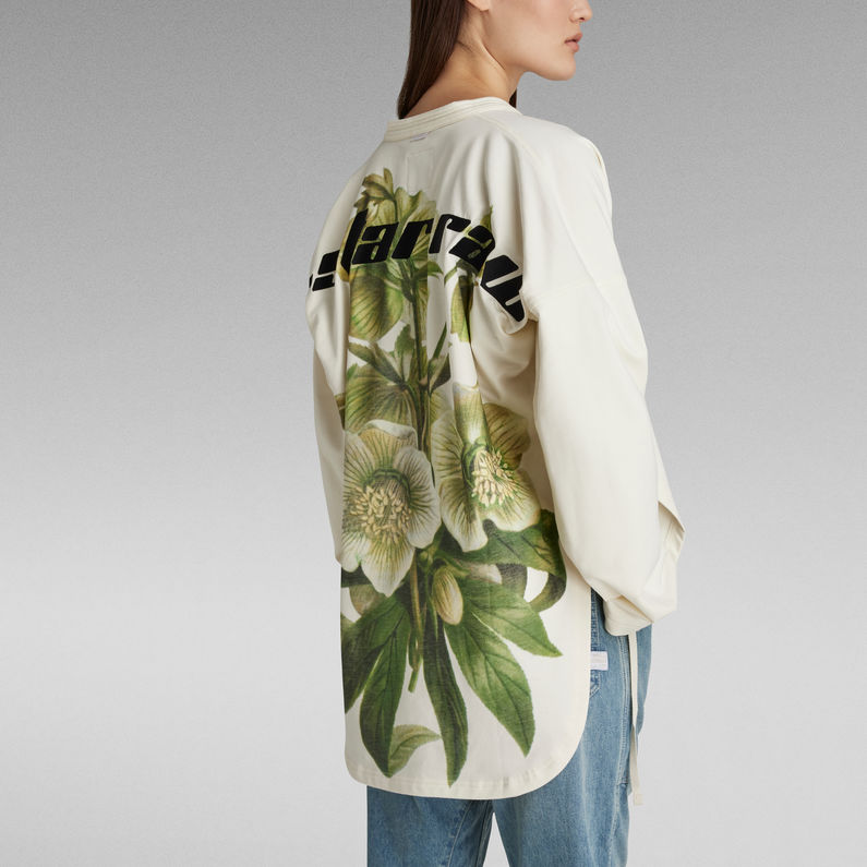 G-Star RAW® Flower Photo Graphic Loose Sweater White