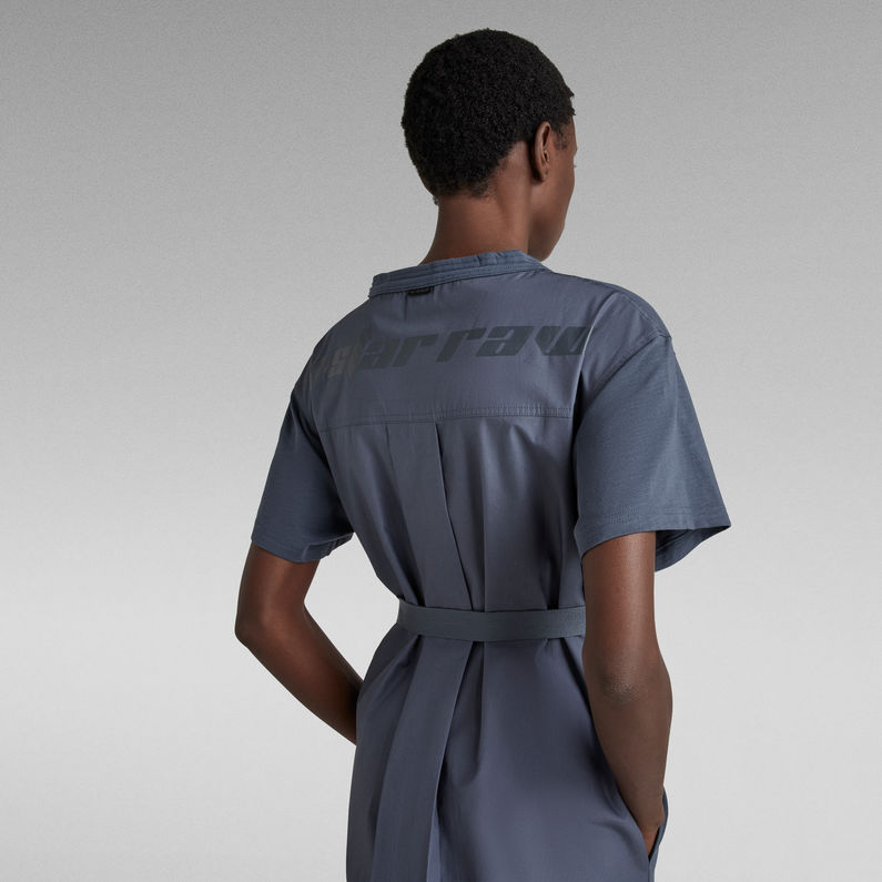 G-STAR® Fabric Mix Belt Kleid Mittelblau